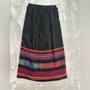 Doncaster Vintage Midi Length Skirt Women’s 8 Black Tribal Travel Worldly